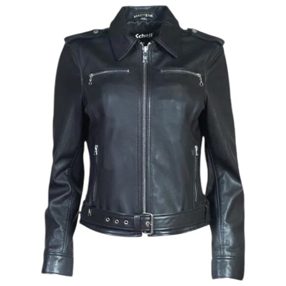 Schott NYC Jackets & Blazers - Schott NYC Zip Lambskin Leather Jacket Moto Jacket Black Size 2XL